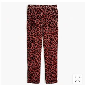 J. Crew pull on pant in rose leopard velvet